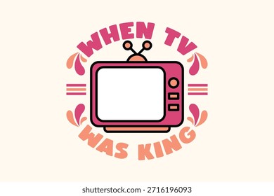 Nostalgia clásica de la televisión retro cuando la televisión era el rey