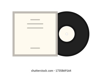 Classic retro vector vinyl illustration. Flat music, vintage design, pop art style.