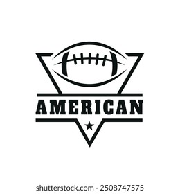 Classic retro vintage design, with American football elements. in an inverted triangle shape Sports Logo