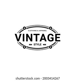 Classic retro vintage label badge logo design suitable for clothes, fabrics, t-shirts, jackets, hoodies and more