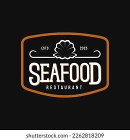 Classic Retro Vintage Label Badge for Restaurant Design Inspiration Seashell Pearl Seashell Logo