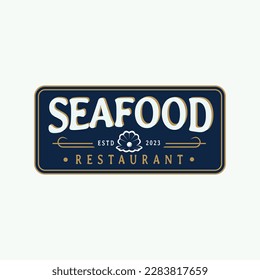 Classic Retro Vintage Label Badge for Restaurant Design Inspiration Seashell Pearl Seashell 