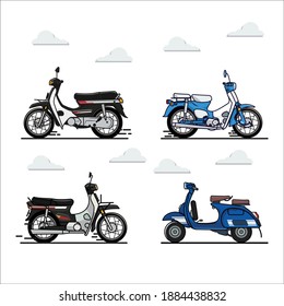 Classic retro vintage motorcyle vector art