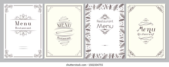 Classic/ retro/ vintage restaurant menu cover - A4 format, template