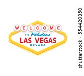 Classic retro Welcome to Las Vegas sign. Simple modern flat vector style illustration.