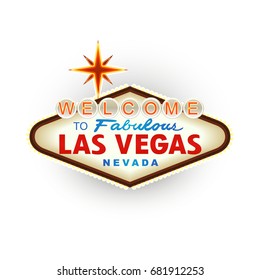 Classic retro Welcome to Las Vegas sign. Vector illustration