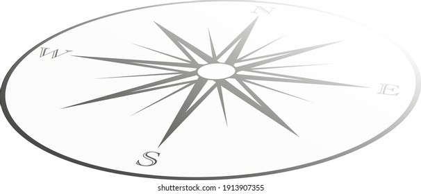 classic retro wind rose or compass icon isolated on white vector illustration