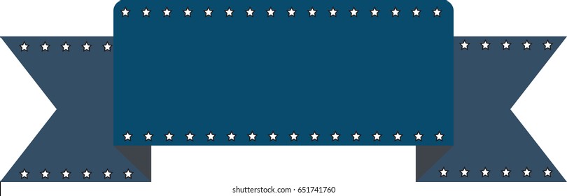 Classic ribbon for banner small stars along edge