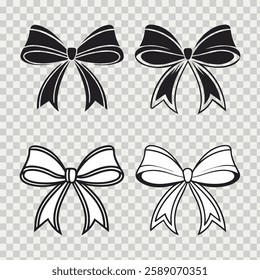 Classic ribbon and bow designs in vector format for fashion, decor, and celebrations