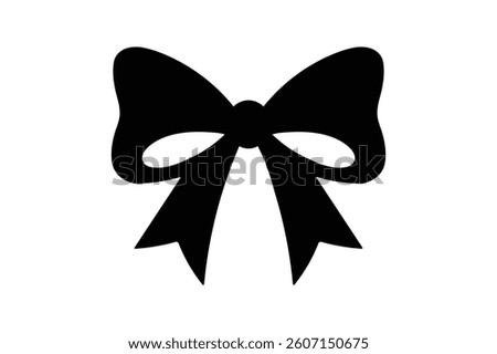 Classic Ribbon Bow Silhouette Vector Art, decoration bow tie ribbon, bow black silhouette ribbon knot, black bow icons and symbols, black silhouette wedding ribbon