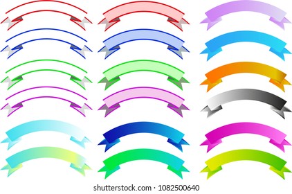 Classic ribbon of various colors.