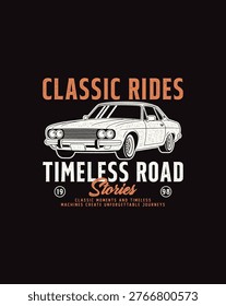 Classic Rides Timeless Road Stories Vintage Car Illustration.
