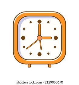 Classic ringing alarm clock illustration, Retro alarm clock