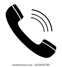 Classic Ringing Telephone Icon A Simple Vector Illustration of a Landline Phone