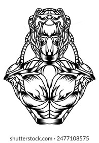 Classic robot tattoo illustration. Perfect for stickers, tattoos, poster elements, banners, icons and logos