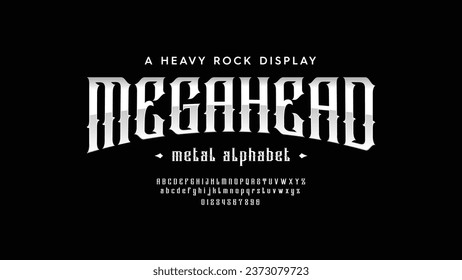 Classic rock alphabet fonts. Typography urban style font for music, band, studio. Vector illustration of word