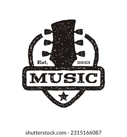 Logo retro vintage de música clásica rock country