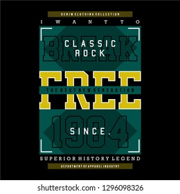 classic rock graphic typography design t shirt print and other use