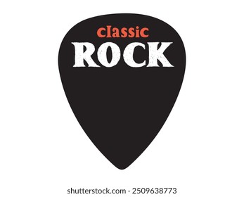 Classic Rock lettering. Guitar signature pick design