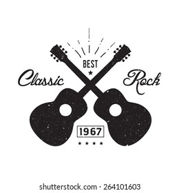 Classic Rock retro emblem