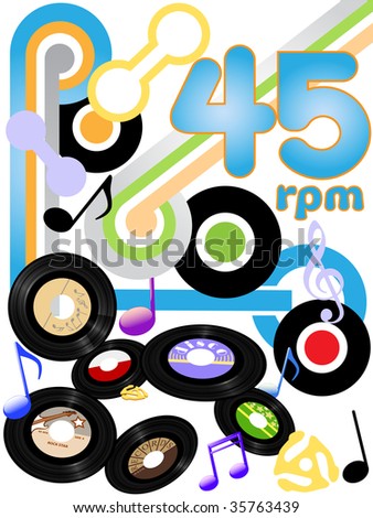Classic rock solid gold oldies on 45 RPM rock and roll music records.