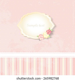 classic romantic card design. vector. yellow and pink