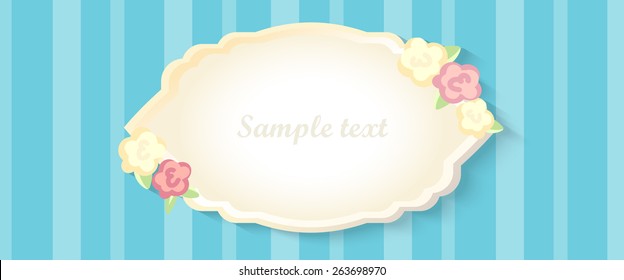 classic romantic invitation design. vector.  blue
