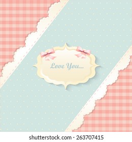 classic romantic invitation design. vector. pink, yellow and blue