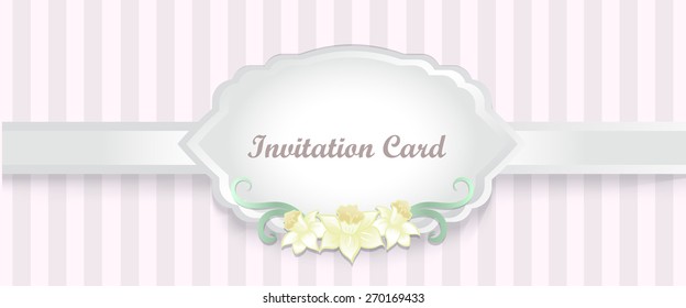 classic romantic invitation design. vector. violet background