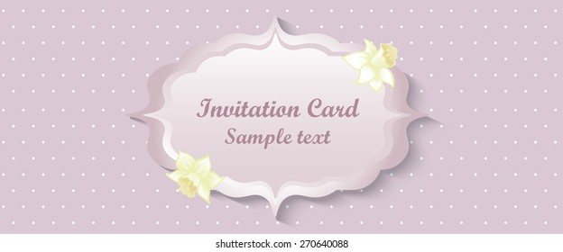 classic romantic invitation design. vector. pink background