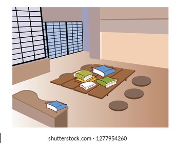 Classic room, beautiful wall color, table set