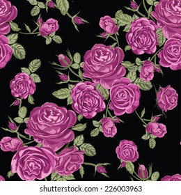 classic rose flowers background, seamless fabric print pattern