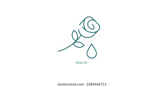 Classic Rose Romantic Floral Scents Vector Icon