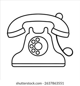 Classic rotary telephone created in clean continuous line art style suitable for vintage decor concepts communication history visuals or retro minimalist illustration projects