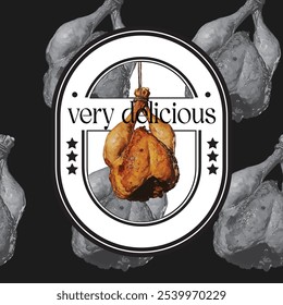 "Modelo clássico do logotipo do frango da série Rotisserie - muito delicioso"