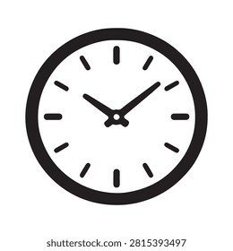 Classic round analog wall clock icon representing time passing and schedule management with schedule, deadline