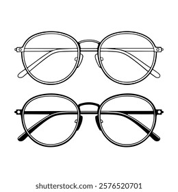 Classic round eyeglasses for optical and fashion designs.