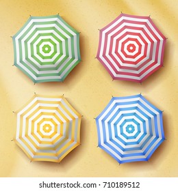 Classic Round Rain Umbrella Vector. Travel Illustration.