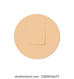 Classic round shape plaster for wounds, vector illustration