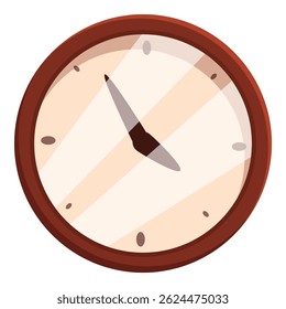 Classic round wall clock is displaying the time with its hour and minute hands