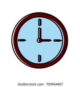 classic round wall clock icon isolated on white background