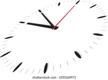 Classic round wall clock isolated on white background.