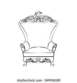 Classic Royal Armchair Luxurious Ornaments Vector Stock Vector (Royalty ...