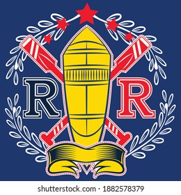 classic royal emblem heraldic. Embroidery emblem template vector graphic.
