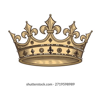 Vector Corona de Oro Real Clásico – Símbolo King Tradicional