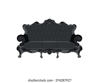 Classic royal ornamented sofa furniture. Vector