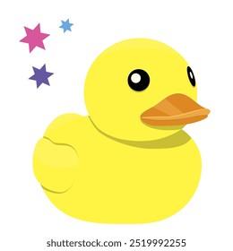 Classic rubber duck on a white background. Vector illustration.