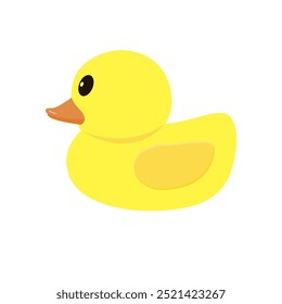 Classic rubber duck on a white background. Vector illustration.