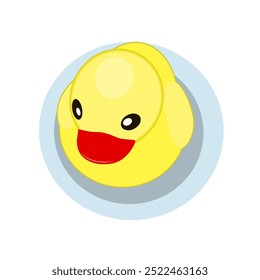 Classic rubber duck on a white background. Vector illustration.