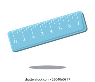 Classic ruler in flat style. Cute vector illustration of a school measuring tool, perfect for education, stationery, classroom materials, office supplies, stickers, icons, and printable designs.